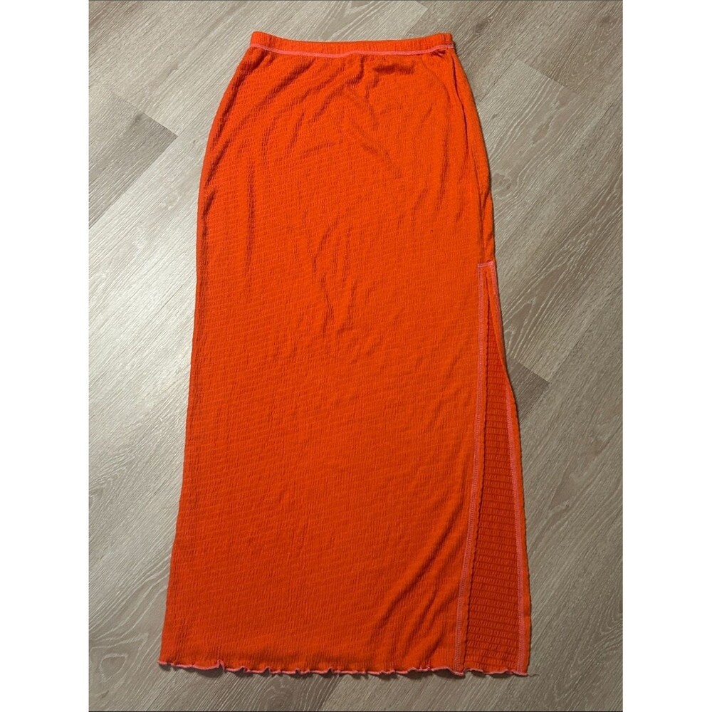 Promise The Label Side-Split Smocked High Waisted Maxi Skirt Sz Medium